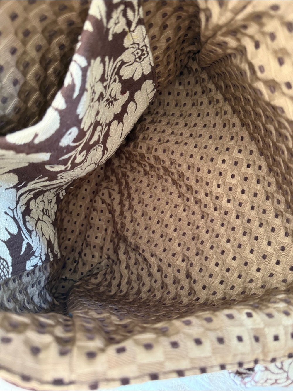 Brown & Cream Floral Tote Bag - Unbranded - Picture 2 of 3
